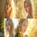 **Blond hair korean young women, gold, happy, pretty, cute --v 6.1 --ar 16:9** - <@1136199270224117860> (fast)