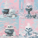 **🪄🔮☠️🕯️🪔 --sref 6035664444 --sw 1000 --exp 100 --stylize 1000 --ar 4:5 --q 4** - <@948741381743083580> (relaxed)