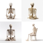 **fake manneqin skeleton back view sitting against a white background,8k** - <@824435481978732555> (fast)
