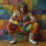 **macho, macho, man I wanna be a macho man rainbow parquet party --s 250 --v 7.0** - Image #1 <@974789918188535848>