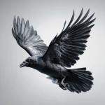 **realistic aggressive raven flying away, on white background** - Image #2 <@400808986905018368>