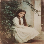 **Take a poetic full-length photo of a 1900s girl. 8K full resolution, maximum sharpness, the photo is soft and blurry at the edges. --ar 2:3** - Image #2 <@1101859494062989373>