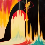 **fumarole eerie painting with a color scheme of monochromatic black and white with a pop of Color. The painting uses cross-hatching and palette knife techniques, inspired by analog horror, grunge Polaroids, ukiyo-e and retro Japanese horror. The mood is mysterious and unsettling --niji 6 --p o4l8lp8 --raw** - Image #4 <@948741381743083580>