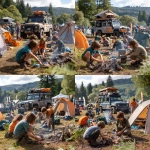 **style photographic, A camping survival workshop for kids, led by a trainer in outdoor camping gear, teaching children forest survival skills. Kids are actively participating some are setting up tents, others are cooking together on a campfire, some are applying first-aid ointment on a child's arm, and others are packing hiking backpacks. The setting is a vibrant outdoor campsite with Moai stone statues in the background, surrounded by tents, camping gear, and an off-road truck with a rooftop tent. Bright and lively atmosphere, adventure lifestyle, --ar 1:1** - Variations (Strong) by <@1120544737326280725> (relaxed, stealth)
-# Create, explore, and organize on [midjourney.com](<https://midjourney.com/imagine?from_discord=1>)