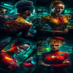 **Star Trek Uniforms reimagined in the style of belle epoque ; background on the Enterprise’s Bridge ; in the style of cinematic style photography, photorealistic images, ray tracing, subsurface-scattering, realistic lighting, live action 3D rendering --v 7.0 --p 7u4x1qi --ar 3:5 --sref 4033607491 --sv 4** - <@1018138887199129620> (relaxed)