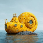 **a yellow navy ammonite amanita submarine down the sea --v 7.0 --raw** - Image #3 <@1071135204846096475>