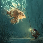 **Litium-lionfish batteris power the fishing rod for the middle-age man trying to catch the most fertile girl in the pond.** - Image #3 <@639231094968942592>