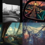 **back seat view,traffic jam,Traffic jam on the bridge** - <@1080416451833384981> (fast)
