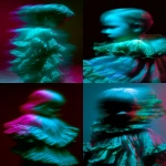 **Abstract, long-exposure portrait of a kid dressed as a head of lettuce in Belle Epoque fashion, their silhouette blurred in fluid motion beneath flickering gaslight chandeliers. Cascading layers of delicate lettuce ruffles and lace sleeves dissolve into painterly streaks, evoking a surreal fusion of haute couture and garden whimsy. The darkened room suggests a velvet-draped Parisian theatre, bathed in grainy soft focus and lit by ethereal turquoise and dusky rose highlights, casting shimmering reflections on lacquered floors and stained-glass panels. Their verdant costume flows like ink in water, caught mid-gesture in a ghostly sweep of time. A nostalgic film grain overlays the entire image, like a lost glass-plate negative, while soft light blooms around their figure, forming a gentle halo of innocence and mystery. The mood is poetic and otherworldly as if captured during a Belle Époque séance inside an art nouveau dream. High resolution, surreal motion blur, tonal color grading, and cinematic lighting. --ar 2:3 --profile sdrrzng 446aflf --ow 100 --stylize 350 --oref <https://s.mj.run/5UfkGHZpf1w> --sref <https://s.mj.run/fc3MgUECz5k> --v 7.0** - <@1197624915298357348> (relaxed)