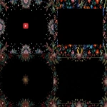 **vector image: a YouTube end screen: black page with a Christmas kaleidoscope trim --ar 3:2** - <@1074888048279552010> (fast)