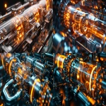**futuristic 3D split engine visual, abstract machine splitting energy or data streams, high-tech transparent materials, glowing pipes and metallic parts, fintech automation metaphor, dynamic lighting, deep shadows, no UI, 16:9, 4k --ar 16:9 --v 6.0 --raw** - <@1321055388543483937> (fast)
-# Create, explore, and organize on [midjourney.com](<https://midjourney.com/imagine?from_discord=1>)