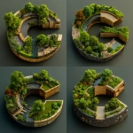 **A professional, 3D logo for an expert landscaping company specializing in large-scale landscape engineering & design for businesses and very wealthy individuals.** - Variations (Strong) by <@761225412164321321> (fast)