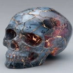 **patchwork telomere skull black glowing ember charcoal burnt --s 250 --v 7.0 --ar 3:4** - Image #2 <@974789918188535848>