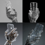 **iphone17, straight on, held by a semi-transparent robot hand made of coding lines --v 7.0** - <@1048326817838280714> (fast, stealth)