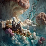 **<https://s.mj.run/2BuvFHsAoq4> Cotton Clouds Paint a Scene of an Old Man Relaxing in the Forest Drinking some Tea, Looking over a book containing Fluvioglacial-Outwash-Plaines Craft-World Hyper-RealityMash --ar 3:2 --v 7.0** - Image #4 <@426654487248109579>