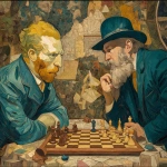 **Van Gogh plays chess with Monet, scene is a blend of both artists --s 250 --v 7.0** - Upscaled by <@908623560245911562> (fast)