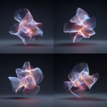 **abstract 3d shapes Glowing --v 7.0** - Variations (Strong) by <@698304093076193312> (fast)