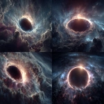 **Ultra-clean cinematic space scene, a perfectly black spherical void at the center, faint glowing energy field radiating outward in subtle blue and purple arcs, realistic star field background, elegant minimalistic balance, single strong focal point on the void and energy field, documentary realism aesthetic, astrophysics inspired visualization, crisp clean high-resolution details, uncluttered composition. --ar 16:9 --v 7.0 --s 750** - <@1347352121820844044> (relaxed)