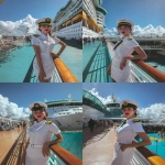 **iPhone photo of a woman in a cruise ship crew uniform, 25 years old, beautiful, full-length --ar 3:4 --s 50 --raw --v 7.0** - Variations (Strong) by <@1264344222698307735> (fast, stealth)