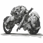**Black and white design sketch, cybernetic 🐯 but it's a motorcycle design sketch with many rough pencil sketch of the parts, various tiger appendages make up the outer edge of the motorcycle to give it a biomechanical feel --niji 6 --ar 16:9** - Upscaled (Creative) by <@372629349565988865> (relaxed, stealth)