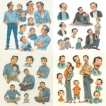 **pencil color, color pencil, gentleman with son, asian, multiple poses and expressions, children's book illustration style, casual look, full color, flat color** - <@1137872850187985036> (fast)
-# Create, explore, and organize on [midjourney.com](<https://midjourney.com/imagine?from_discord=1>)
