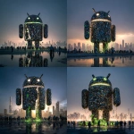 **<https://s.mj.run/rWcFtaYzAZ8> The Android Robot made of mobile phones is collapsing, there are gaps in the robot and it is crumbling away, people looking up at it, green malware bugs trying to get inside it, cityscape, hyperrealistic, photorealistic, reflections, raytrace, super realistic, magic hour, dramatic lighting, art style of Blade Runner** - <@1048326817838280714> (fast, stealth)
-# Create, explore, and organize on [midjourney.com](<https://midjourney.com/imagine?from_discord=1>)