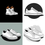 **white simple shoes 💓 logo,3 lines, vector design circle foxfire, line art --ar 1:1 --seed 3975746857 --stylize 400 --v 6.1** - <@1010963827053043793> (relaxed)