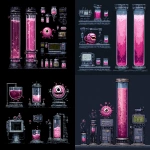 **pixel art spritesheet of high tech lab for a side scrolling game, pink embreo of baby beholder monster in water glass tube --v 7.0** - <@758874491680981014> (fast)