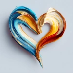 **create a photo of two oil paint swipes of color the form the shape of a heart on a blank background and make it realistic enough to show the 3d form with shadows** - Image #3 <@1078129571288858735>