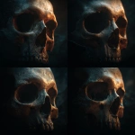 **realistic skull dramatically lit, creepy ominous style, unreal engine,** - Variations (Strong) by <@1175227597211303976> (fast)