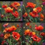 **<https://s.mj.run/HazaVi7ln8k> Generate a painting in the style of this painting. Painting scarlet poppies --v 7.0** - Variations (Strong) by <@1171132266240553092> (fast)