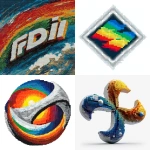 **16 bit iridium logo on a white background --q 2 --s 750 --v 7.0** - <@1045223853271568434> (fast)