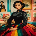 **diplodocustomized couture hypnagogic maximalism physicsbased paper collage, in the style of suburban flat shading, simplified figures, purple rainbow, studyplace, expert draftsmanship, sculpture, oil pencil sketch --ar 4:5 --p o4l8lp8 djcuvnt** - Image #4 <@948741381743083580>