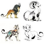 **graffiti Disney fantasy bestiary character , random single full body drawing of a animal, drawn in the style of Kōhei Horikoshi, white background, clean background, empty background, official art , 1animal, stoic character , hyperrealistic random animal character, 2d , character, full body , random single Animal , thick lines, high detail , against a white background --raw --stylize 1000 --niji 7** - <@1058641560197148712> (relaxed)