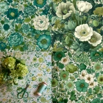 **create a liberty of London floral print in shades of greens and ivories** - <@1183438824559345674> (fast)