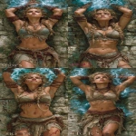 **The Viking priestess stands among the ancient ruins. Her fingertips crackle with lightning as she summons the powers of the gods. Muscles visibly strained, it is almost more than she can bear, but she is determined. Though her teeth are gritted, her expression is resolute. --ar 1:2 --s 750** - Variations (Strong) by <@344228814332887040> (fast)