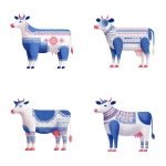 **highly stylized vector illustration of a cow with exaggerated and disproportionate body parts thick legs, small head, large udder, abstract shape. Playful and surreal design, inspired by naive art and folk patterns. Flat colors, bold outlines, decorative repeating motifs on the body. Simplified geometry, minimal background, white backdrop. --v 7.0 --p xjpwkw8 --raw** - Variations (Strong) by <@1131234128856096839> (fast, stealth)
-# Create, explore, and organize on [midjourney.com](<https://midjourney.com/imagine?from_discord=1>)