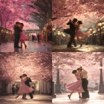 **a couple in formal attire dancing under cherry blossoms at the train station, in the style of thomas kinkade and in the style of j. centresy. the woman wears a pink dress and black shoes, with an elegant style. the soft lighting creates a romantic atmosphere, giving the scene a vintage feel. --ar 3:4** - <@1220684338807439425> (fast)
-# Create, explore, and organize on [midjourney.com](<https://midjourney.com/imagine?from_discord=1>)