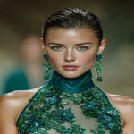 **ancient roman jewelry with small delicate carved flowers, made from polished green dolomite crystal, on the runway of a fashion show in Milan --ar 16:21 --s 750 --v 7.0** - Image #4 <@1064451214823129168>
