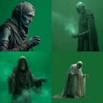 **the ghost of an elven mage. greenscreen background** - <@442905496559812618> (fast)