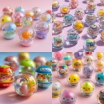 **Japanese toy vending capsules, round clear plastic balls with toys inside, colorful gashapon, on a cute pastel background, kawaii style** - <@463656957367025669> (relaxed)
-# Create, explore, and organize on [midjourney.com](<https://midjourney.com/imagine?from_discord=1>)
