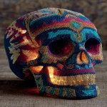 **patchwork beads telomere skull glowing LED Native American --s 250 --v 7.0 --ar 3:4** - Image #3 <@974789918188535848>