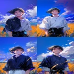 **<https://s.mj.run/h-KXQznDNhc> <https://s.mj.run/3I1uEG3zQU0> The image of the male protagonist of Shinkai Makoto's anime, with his hair blowing in the wind, standing on a vast grassland --sref <https://s.mj.run/im1gdXUqfpo> --stylize 400 --niji 6 --ar 3:5** - Variations (Strong) by <@409716268476923920> (fast)