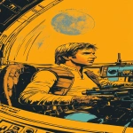 **Comic Style Illustration. Graphic Novel Art. Concept drawing. Highly detailed. The cockpit of the Millenium Falcon. A small moon orbiting a frozen star. Obi-Wan exclaims, "That's no moon!" --ar 9:16 --s 555 --c 55 --style raw --p yakg4bo --v 6.1** - Image #3 <@344228814332887040>