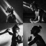 **black and white shadows of athletic man with man bun doing complicated yoga poses with focus and discipline, editorial and aspirational, bali vibes** - <@1137240197814288404> (relaxed)