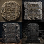 **dnd stone tablet; egyptian style; engraved with four verses: 1) "Prepare the even for peace." 2) "Prepare the odd for war." 3) "Speak the Pharoah's name." 4) "And find the hidden door."** - <@771747841559232613> (fast)
-# Create, explore, and organize on [midjourney.com](<https://midjourney.com/imagine?from_discord=1>)