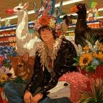 **swag gals feather jacket, lifelike animal statues in drugstore aisles, flower headpiece by Jeff Koons, maybe he is nuts, even his guts have guts --niji 7** - Image #3 <@917327632763322368>