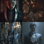 **A modern-day, contemporary man servant personification of the Evil Queen’s magic mirror, tall, pale, and elegant, wearing a sharp tailored suit with metallic accents, glowing silver eyes that reflect secrets, skin with a faint glass-like sheen, carrying an aura of mystery and obedience, blending fantasy and contemporary style, cinematic lighting, dark enchanted atmosphere, hyper-detailed, photorealistic --v 7.0** - <@765789039839150090> (fast)