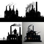 **Black silhouette drawing. A beer factory from 1920.** - <@427585336424661004> (relaxed)