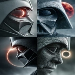 **Darth Vader poster, closeup on his mask, lunar eclipse on the background, ultra realistic 3D illustration --ar 3:4 --v 7.0 --s 700 --c 15** - <@1071437900610293863> (fast)
-# Create, explore, and organize on [midjourney.com](<https://midjourney.com/imagine?from_discord=1>)